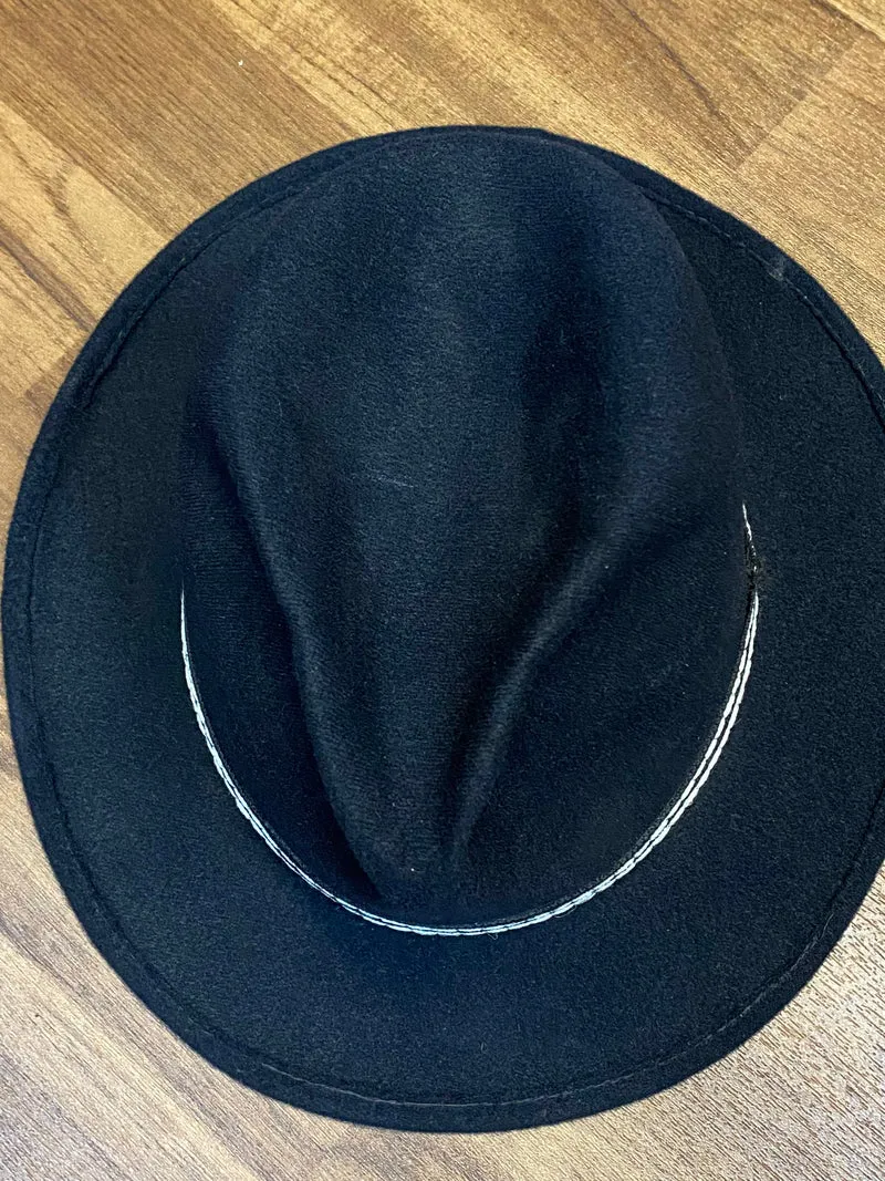 Schwarzer Vintage Fedora Pigalle Gr. 55