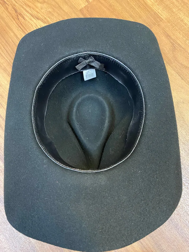 Schwarzer Vintage Woll-Cowboyhut Gr. 61