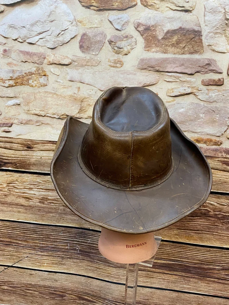 Brauner Vintage Leder-Cowboyhut Fox Creek