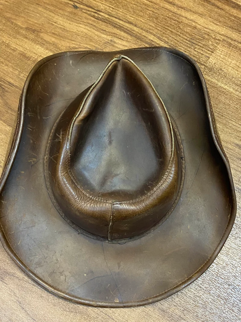 Brauner Vintage Leder-Cowboyhut Fox Creek