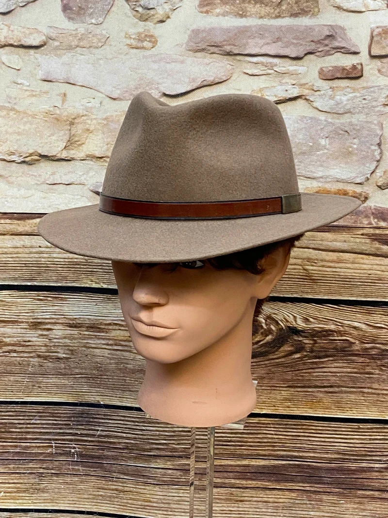 Brauner Vintage Wollhut Gr. 60
