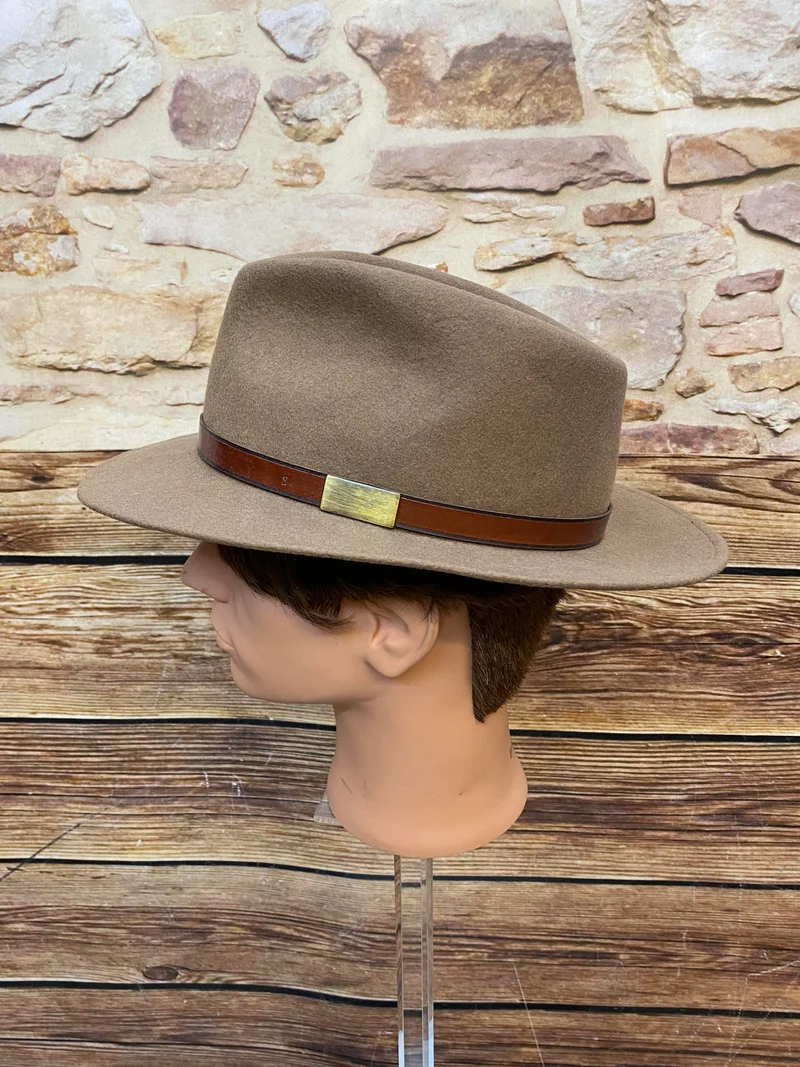 Brauner Vintage Wollhut Gr. 60
