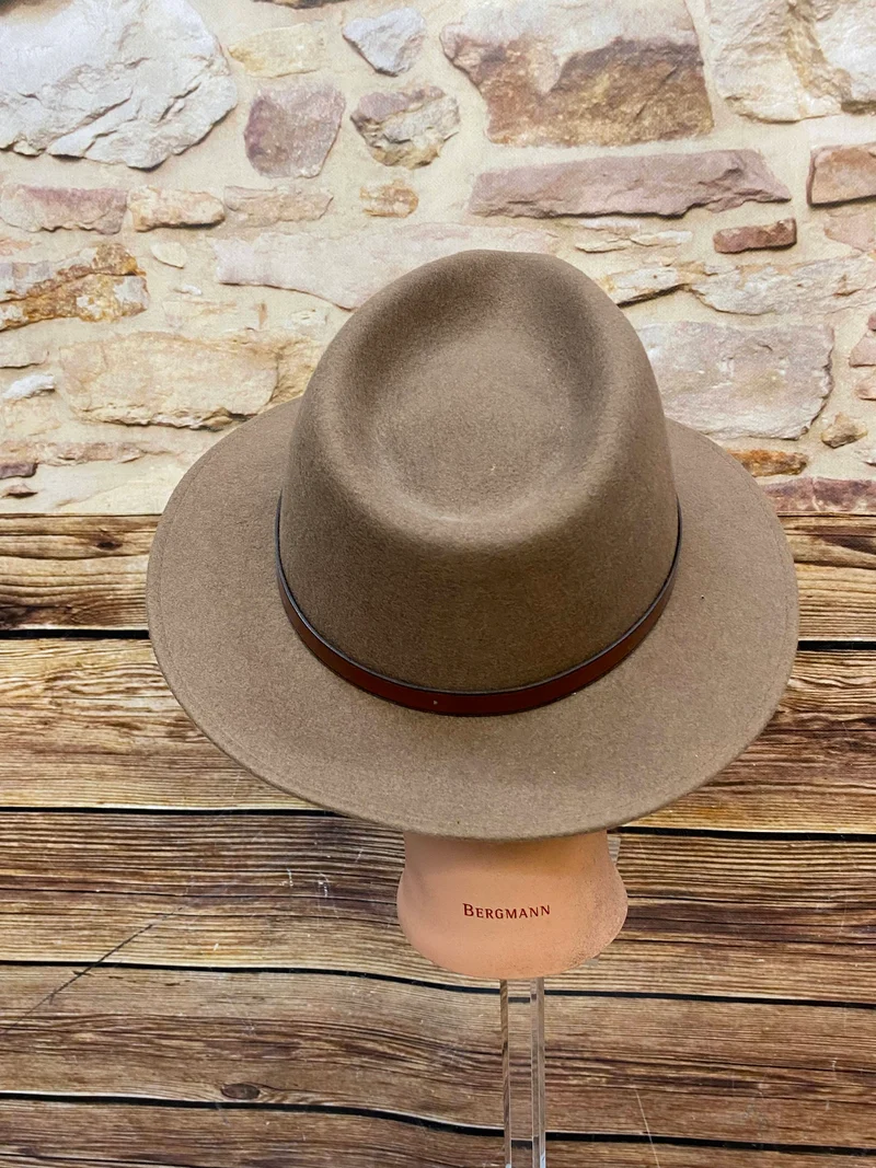 Brauner Vintage Wollhut Gr. 60