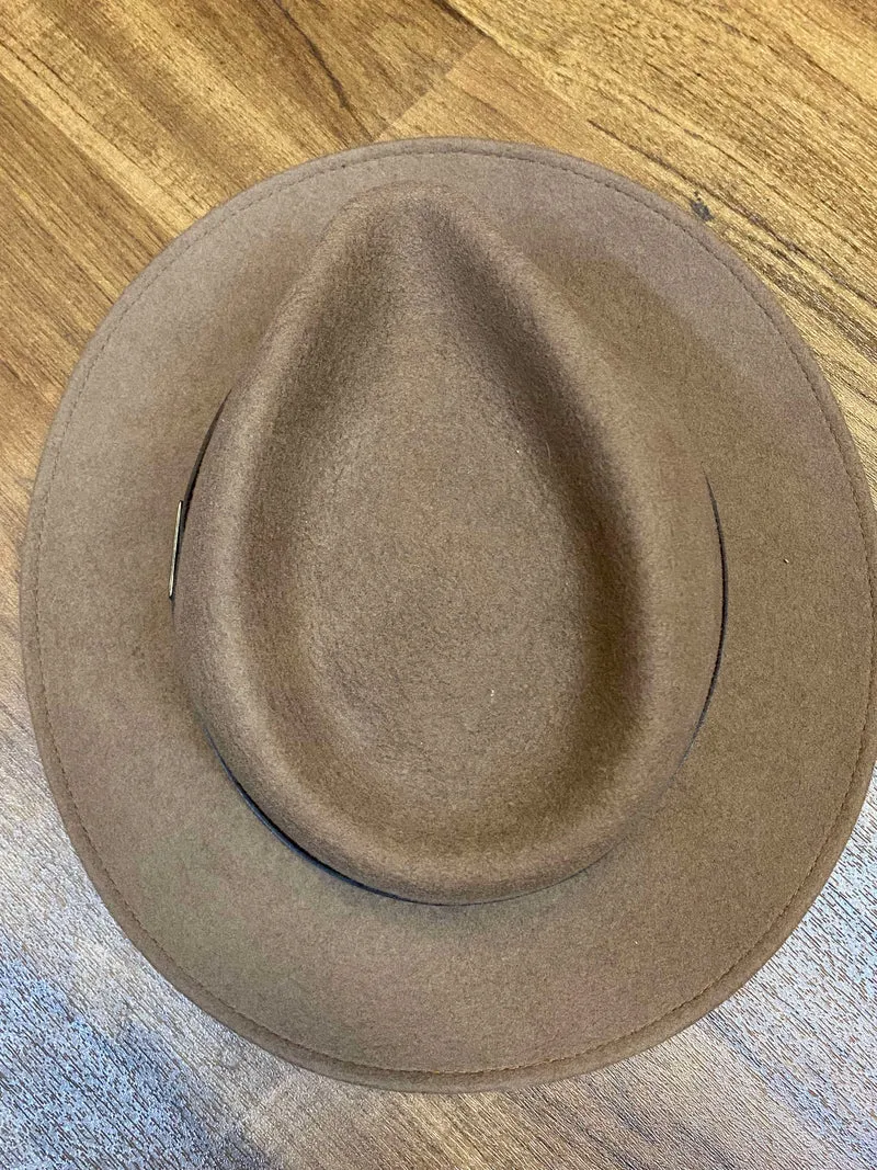 Brauner Vintage Wollhut Gr. 60