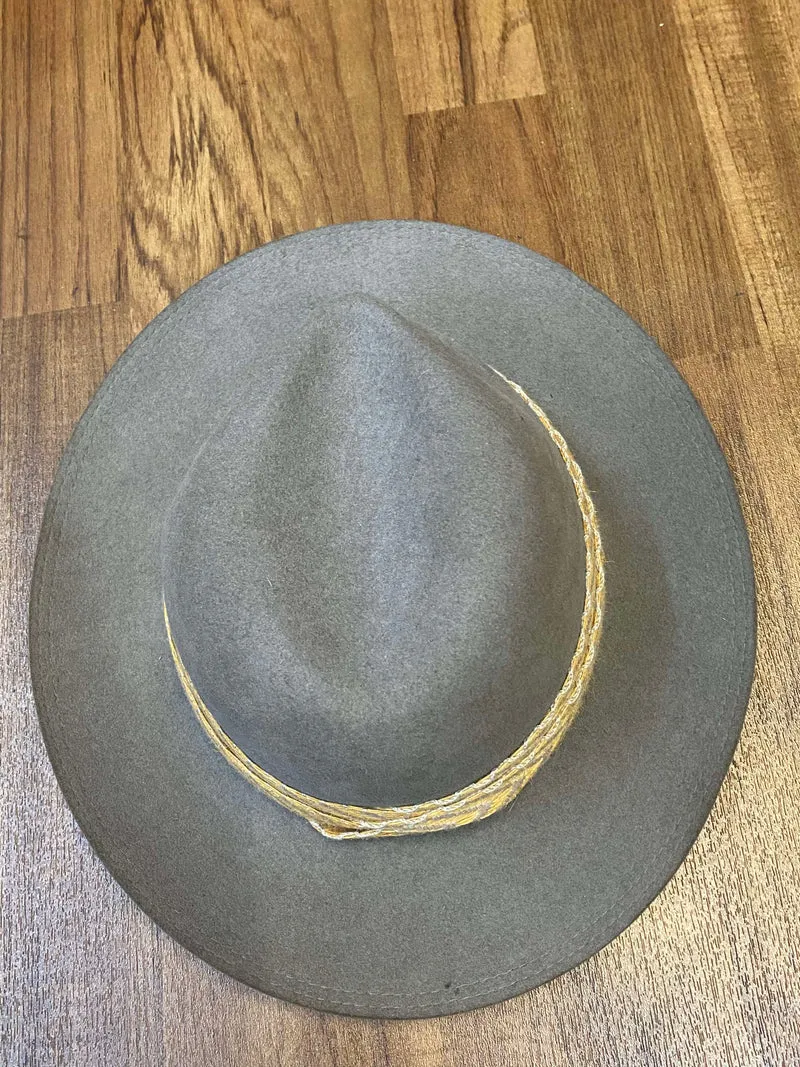Vintage Fedora Haarfilz Gr. 56 grau
