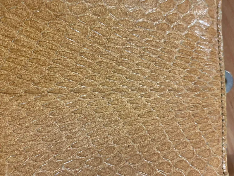 Vintage Handtasche Cognac mit Reptilleder-Struktur