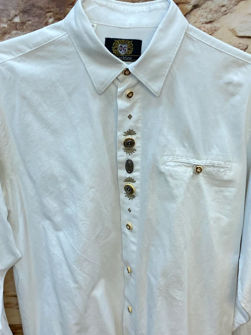 Trachtenhemd Herren weiß Gr. 39/40 OS Trachten