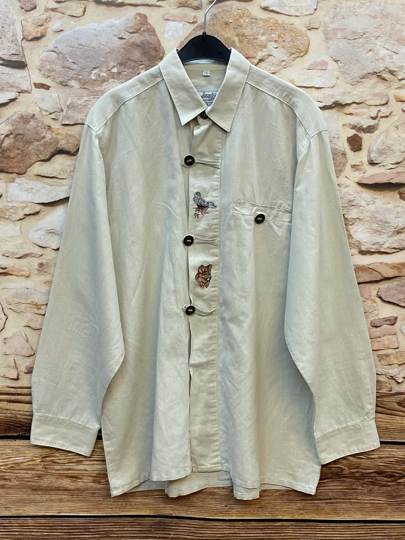 Trachtenhemd Herren Gr. 41/42 mit Stickerei