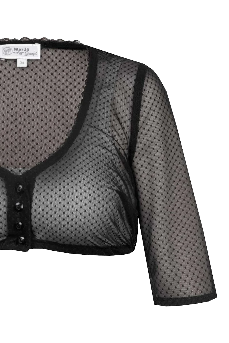 Dirndlbluse mit halblangen Ärmeln - schwarz