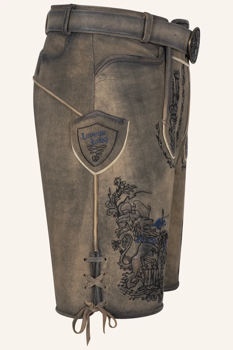 Lederhose LEBENSLANG % mit Gürtel - 666170-000-0007 - Krüger Tream - Herren Lederhose