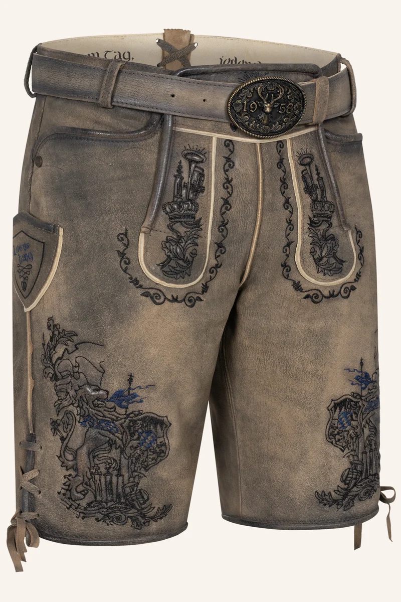 Lederhose LEBENSLANG % mit Gürtel - 666170-000-0007 - Krüger Tream - Herren Lederhose