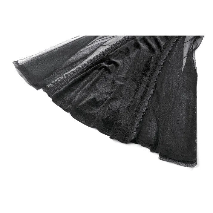 Gothic-Satinkleid aus Samt in Kontrastfarbe für Damen