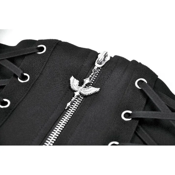 Punk-Shorts mit Ösen und Reißverschluss für Damen