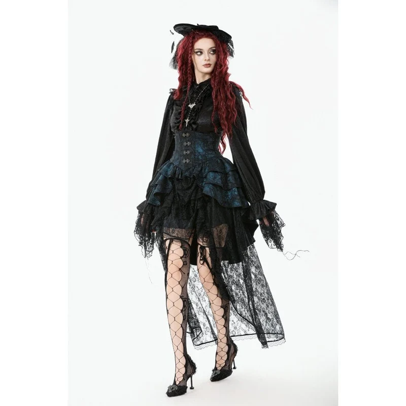 Gothic-Rock mit unregelmäßigem Saum und Schnalle für Damen