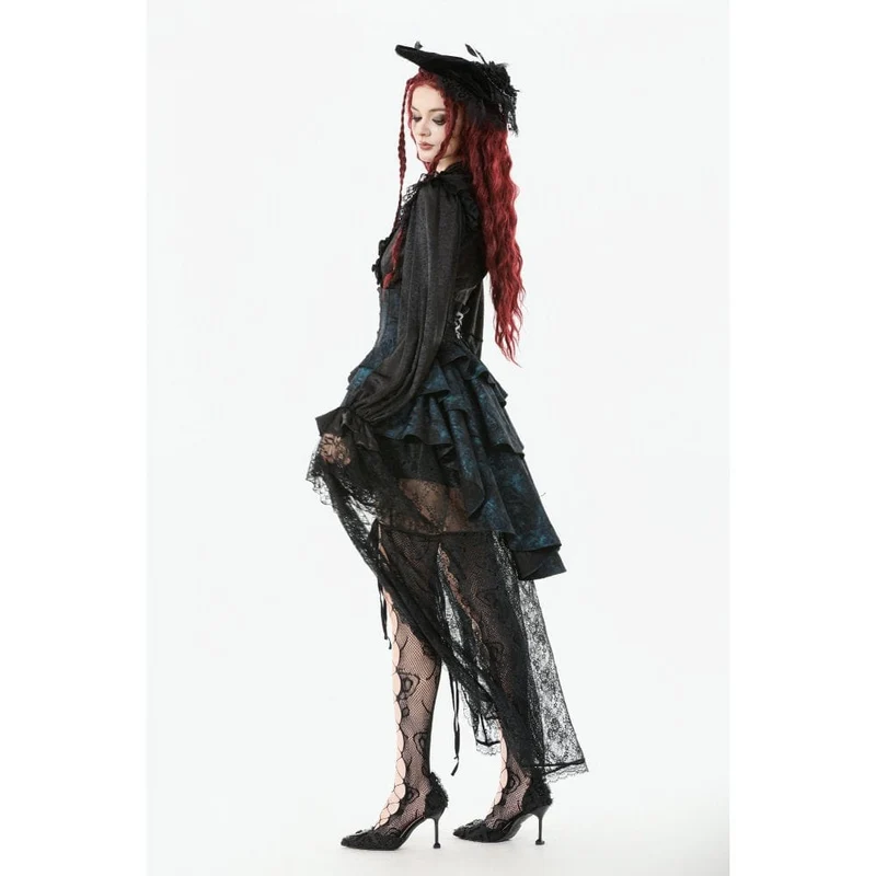 Gothic-Rock mit unregelmäßigem Saum und Schnalle für Damen