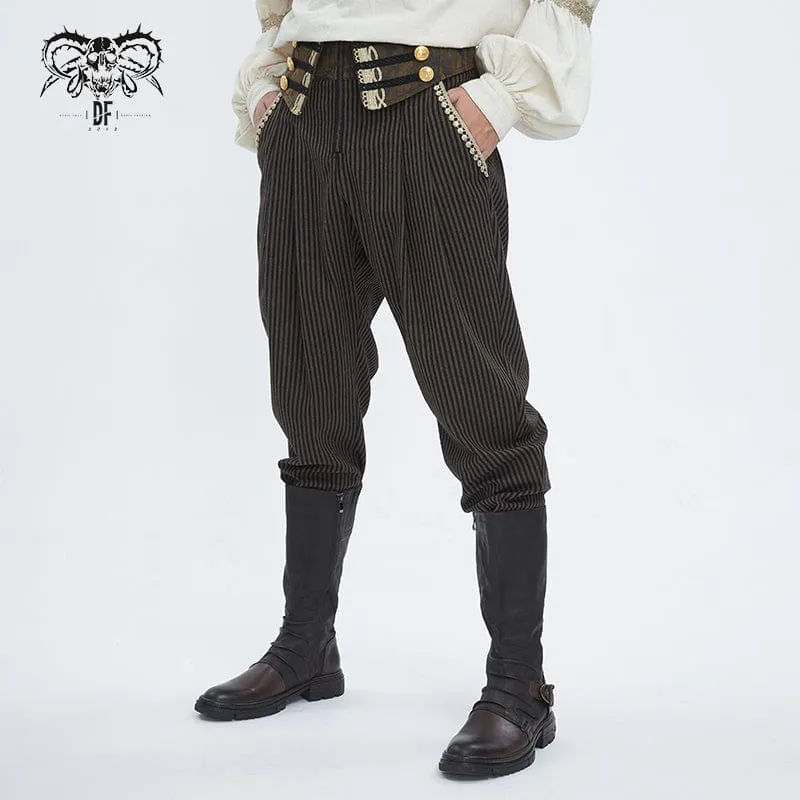 Herren-Gothic-Hose aus Kunstleder mit Splice-Streifen