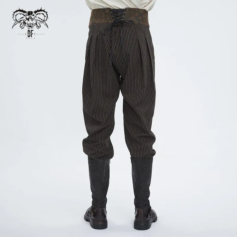 Herren-Gothic-Hose aus Kunstleder mit Splice-Streifen