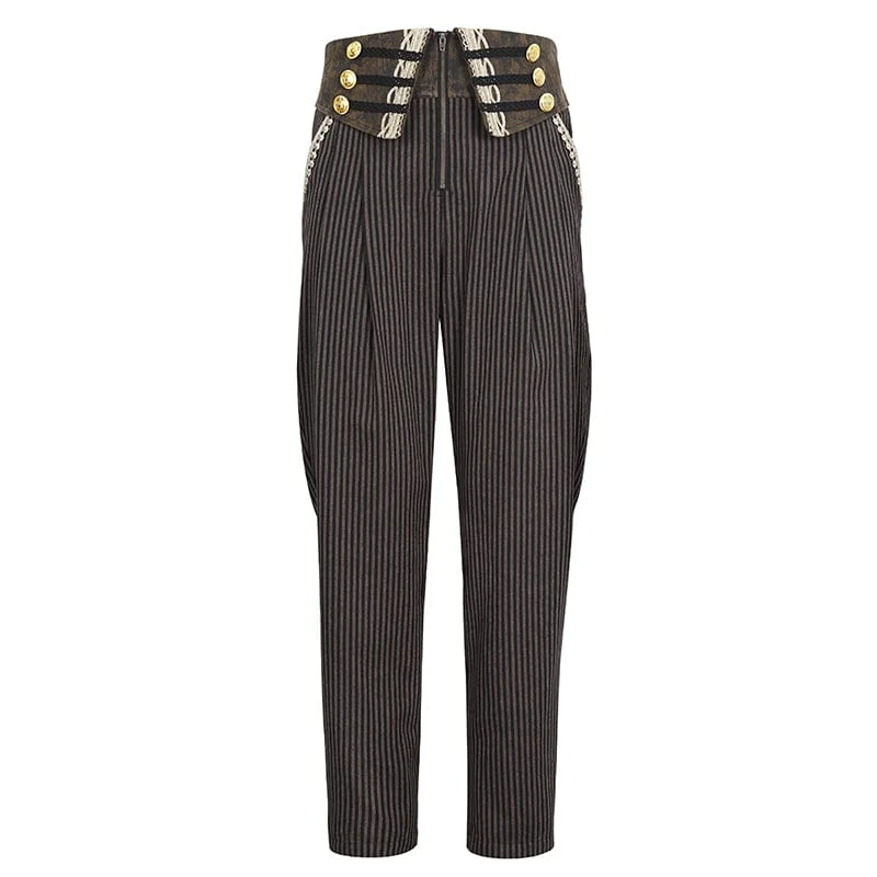 Herren-Gothic-Hose aus Kunstleder mit Splice-Streifen