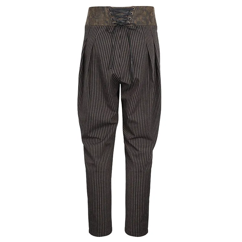 Herren-Gothic-Hose aus Kunstleder mit Splice-Streifen