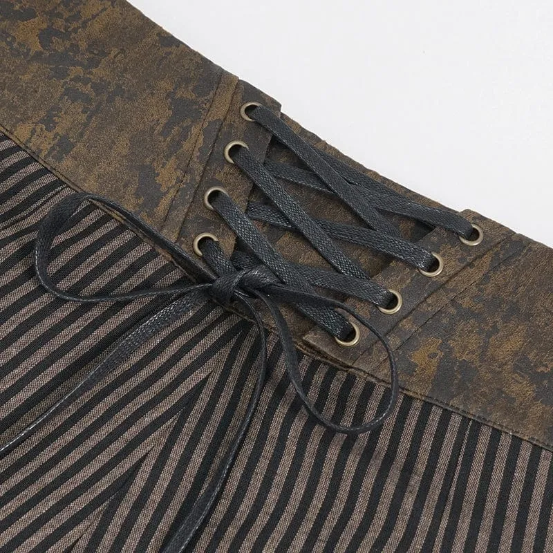 Herren-Gothic-Hose aus Kunstleder mit Splice-Streifen