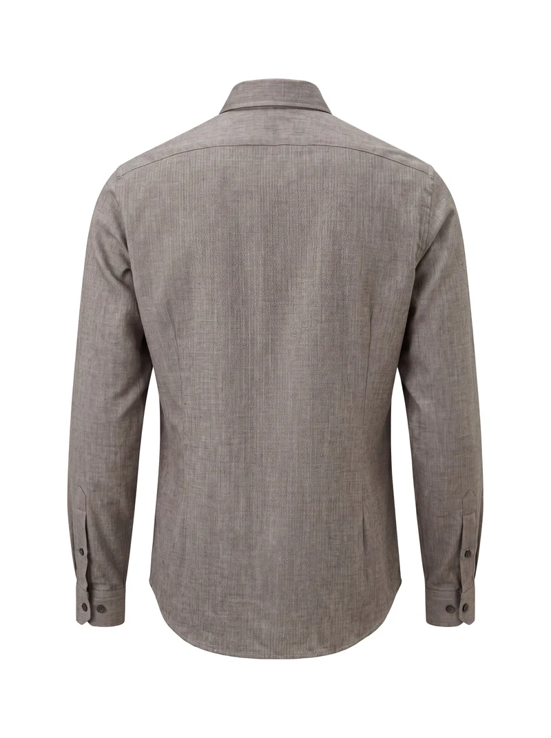 Button-down Hemd Fischgrat