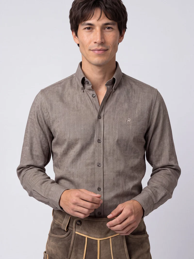 Button-down Hemd Fischgrat