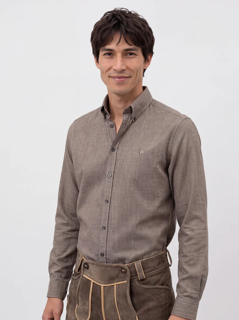Button-down Hemd Fischgrat