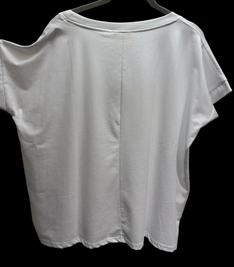T-Shirt V Milano weiß/neongelb
