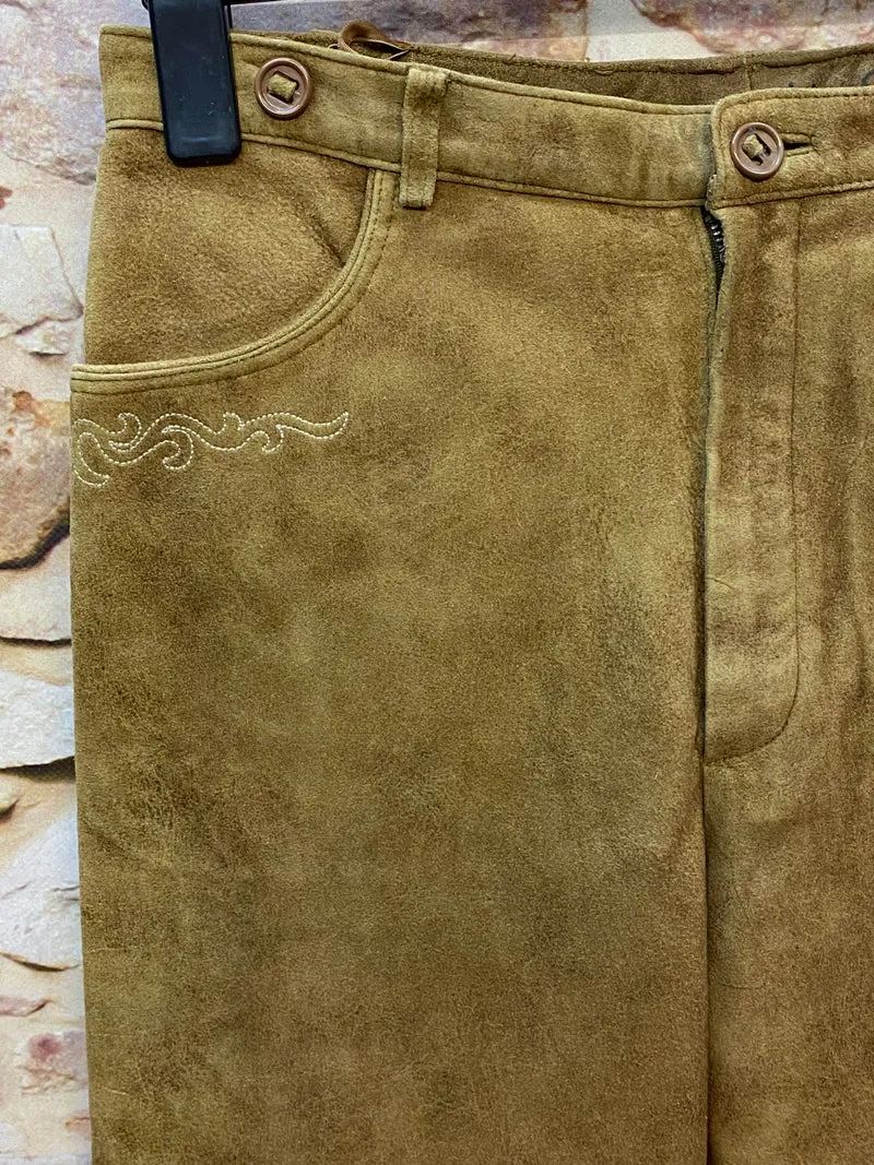 Lange Trachten Lederhose Gr. 26 aus echtem Leder