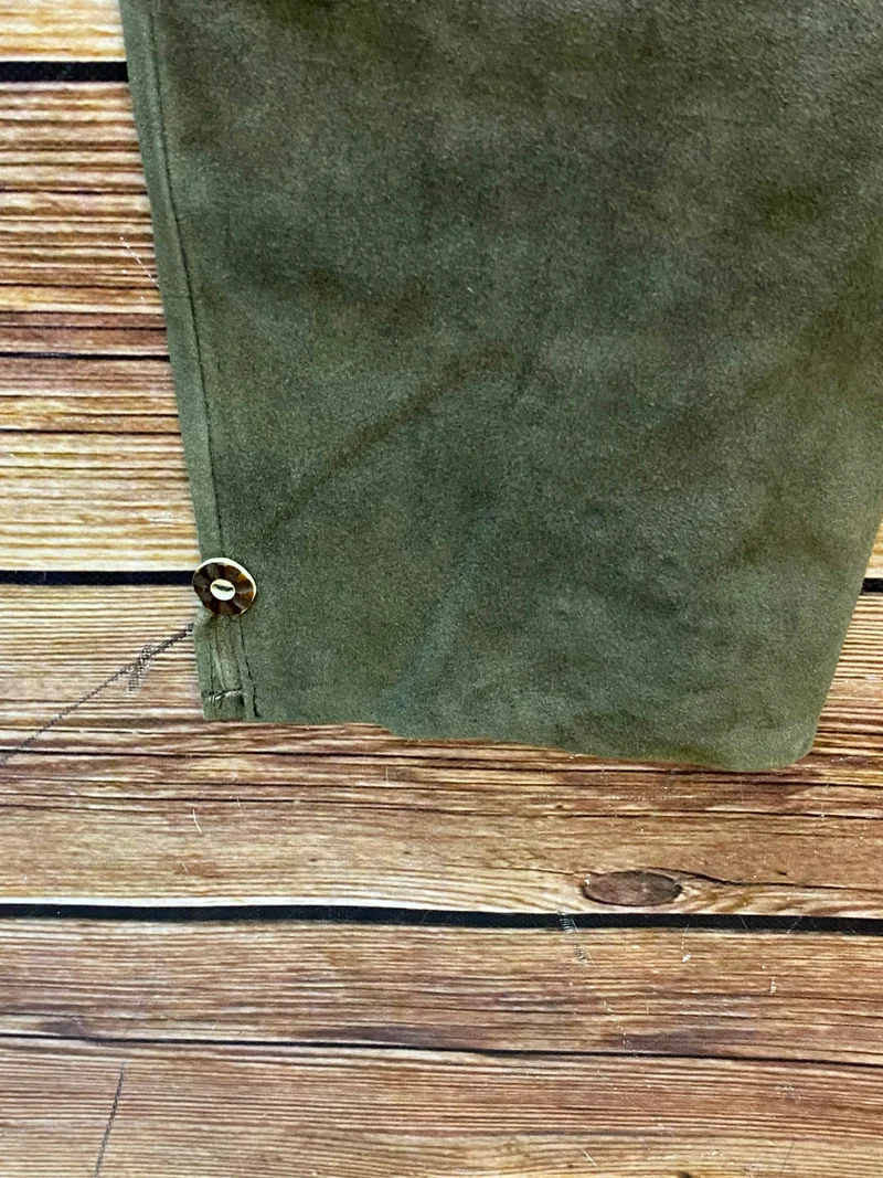 Lange Trachten Lederhose Herren Gr. 52 olivgrün Wildleder