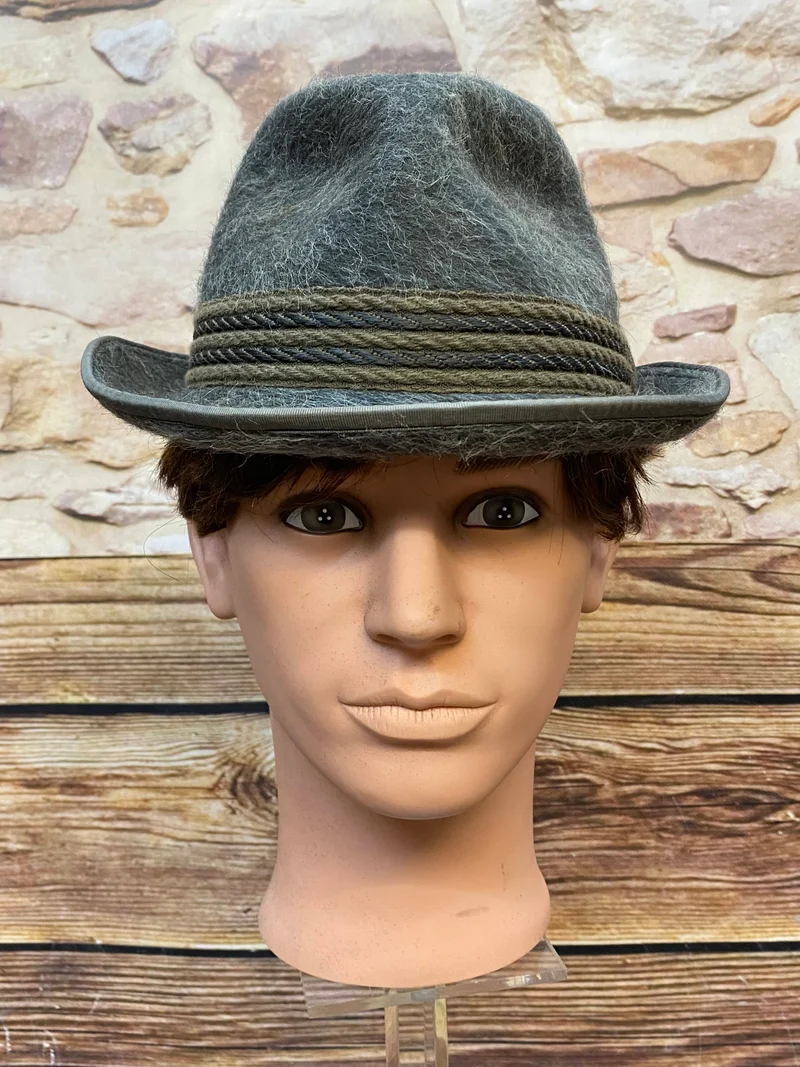 Vintage Herren Hut grau Gr. 56