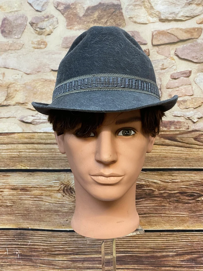 Vintage Herren Hut grau Gr. 57 DDR