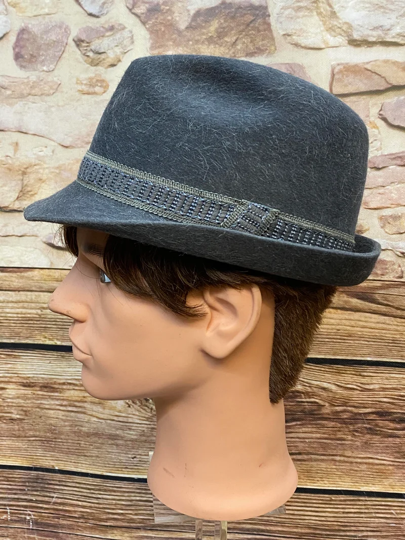 Vintage Herren Hut grau Gr. 57 DDR