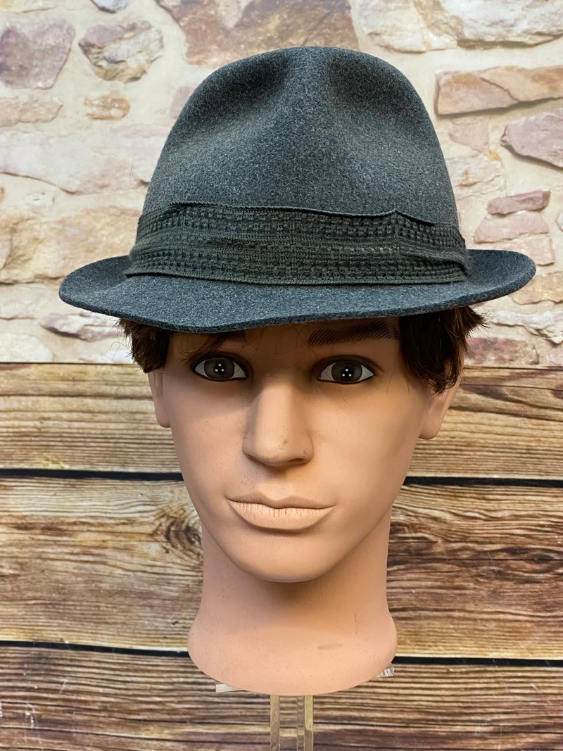 Vintage Herren Hut grau Gr. 57 DDR