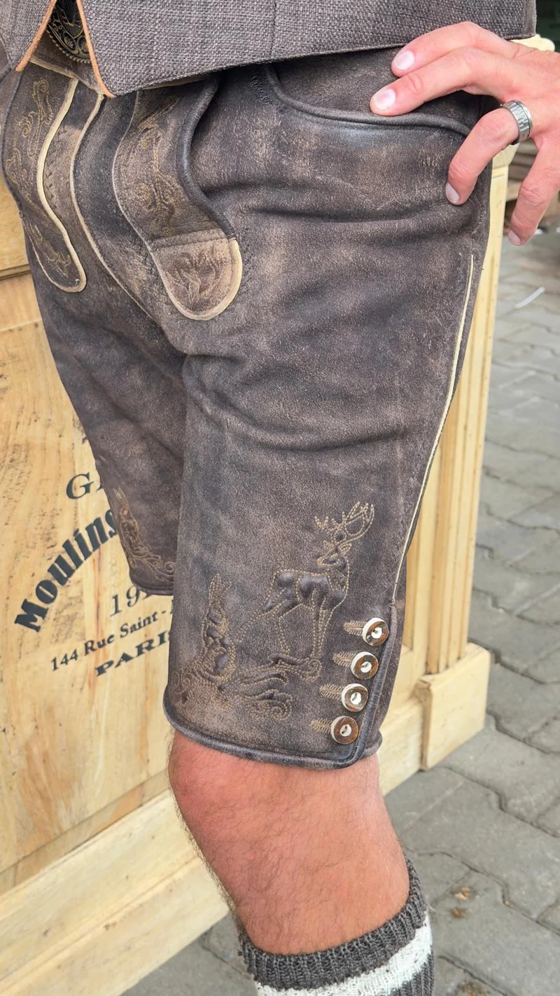 Lederhose HASENJAGD mit Gürtel - Krüger Buam - 666172-000-0007 - Tream