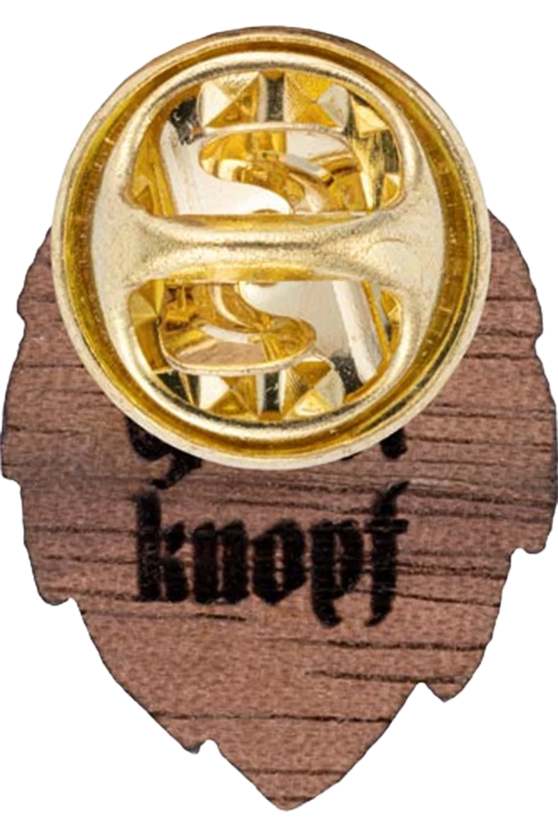 Trachten Pin aus Holz mit Hopfenmotiv - holz