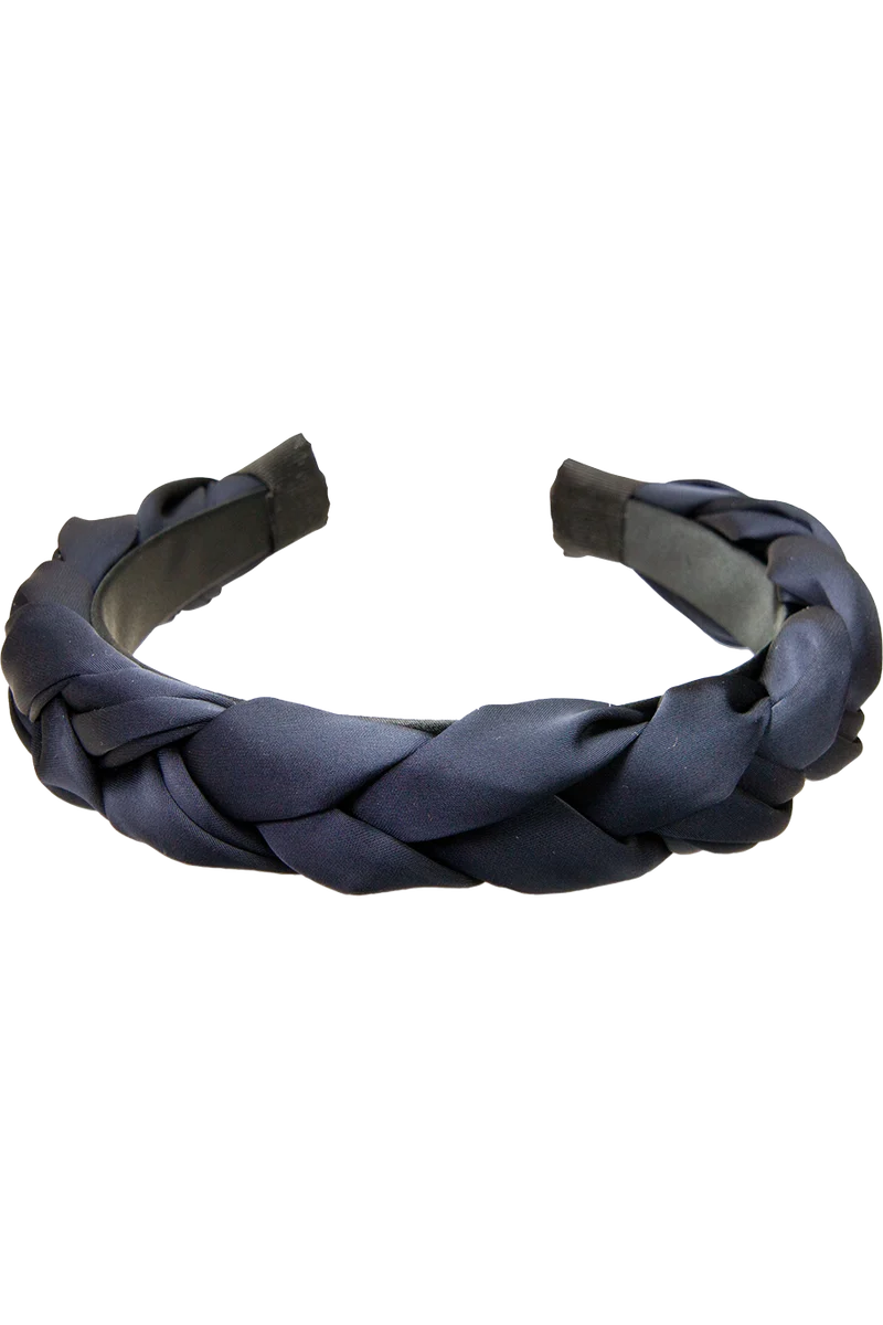 Satin-Haarreif geflochten - blau