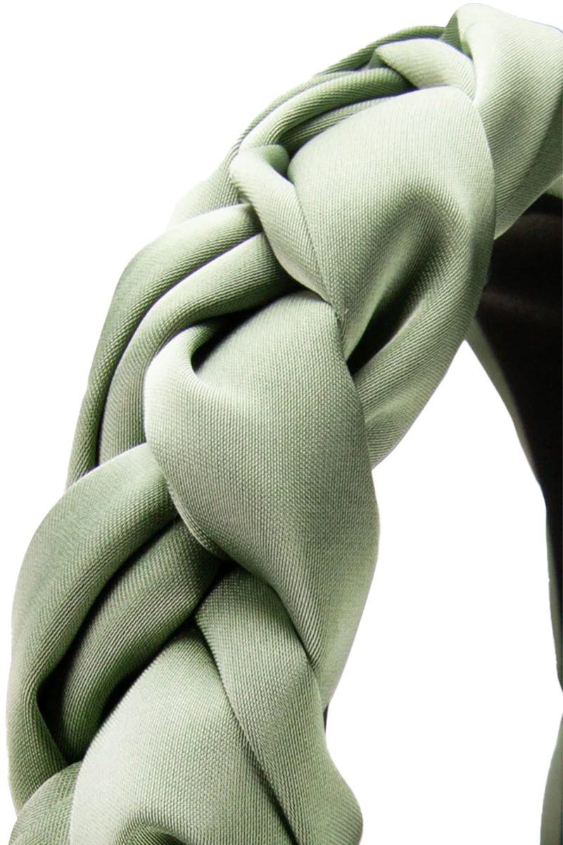 Satin-Haarreif geflochten - salbei