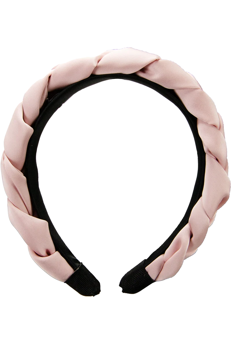 Satin-Haarreif geflochten - rosa