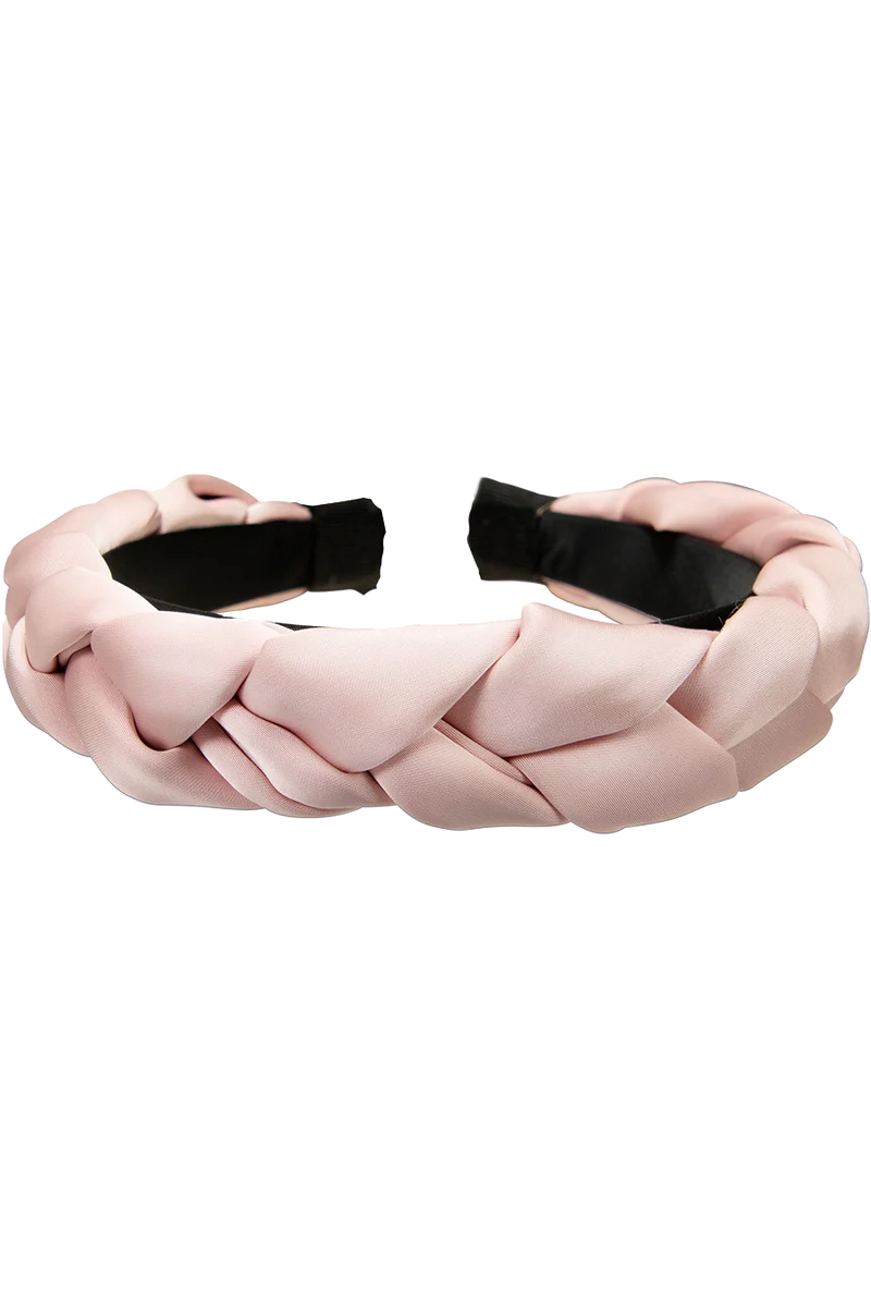 Satin-Haarreif geflochten - rosa