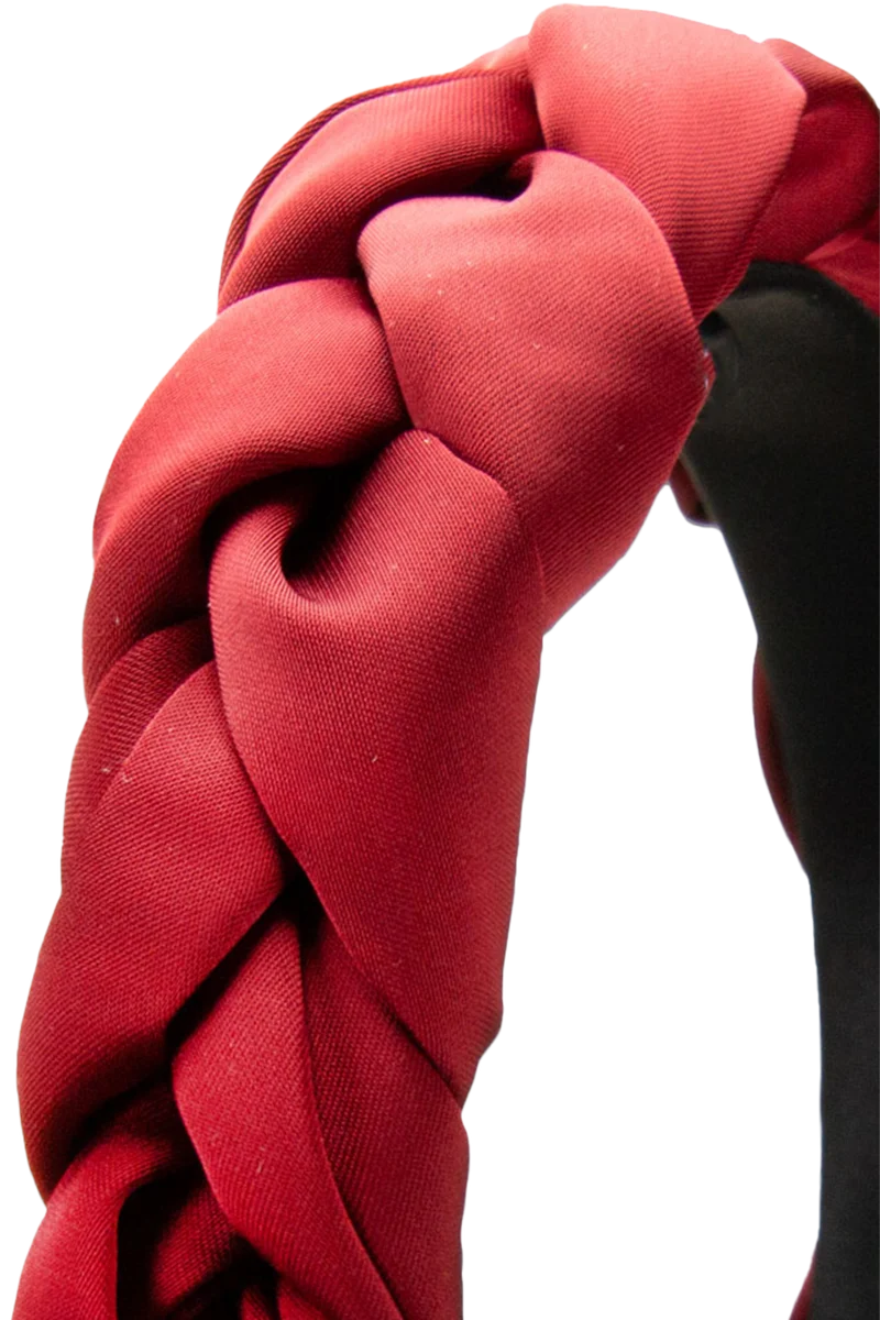 Satin-Haarreif geflochten - rot