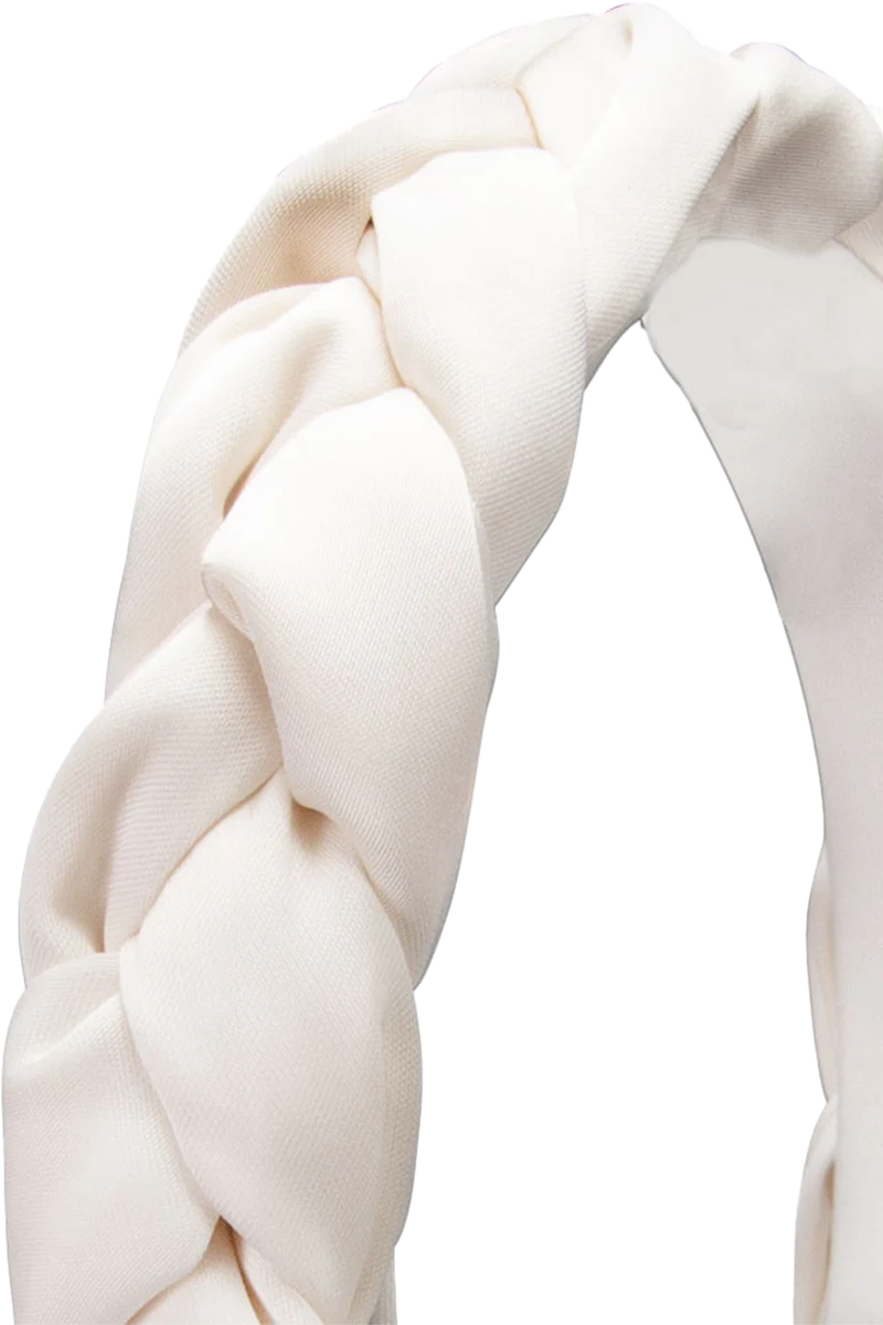 Satin-Haarreif geflochten - creme