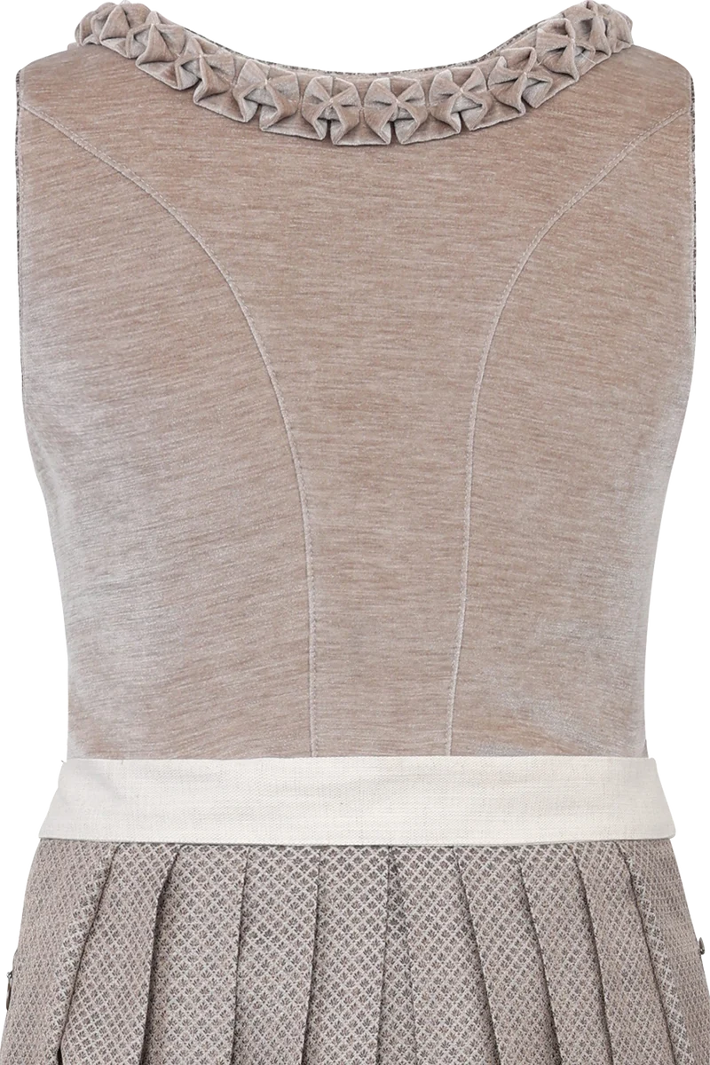 Midi-Dirndl mit Samt und Leinenstruktur POLLING - sand