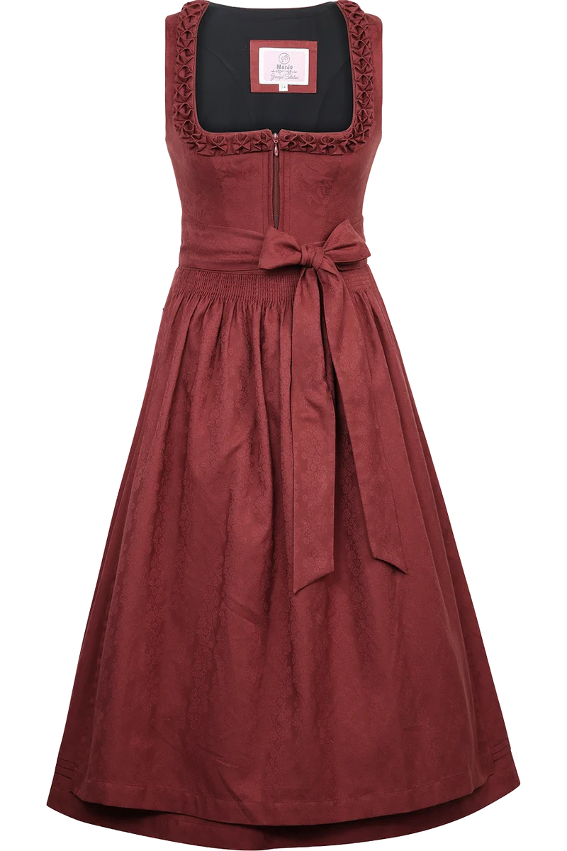 Midi-Dirndl mit floralem Muster und Froschgoscherl Hochleiten 75cm - henna