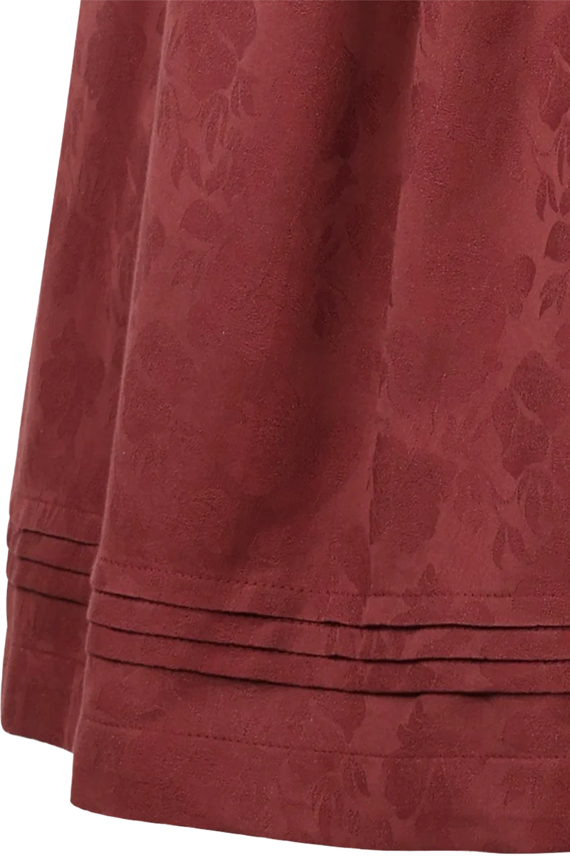 Midi-Dirndl mit floralem Muster und Froschgoscherl Hochleiten 75cm - henna