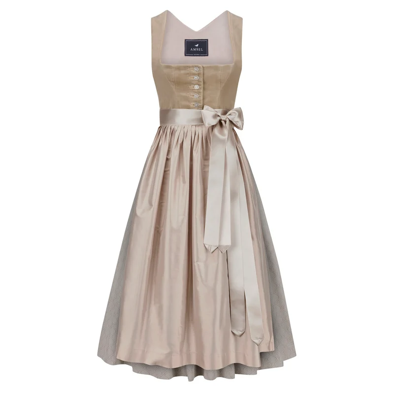 Samtdirndl Johanna Taupe (lang)