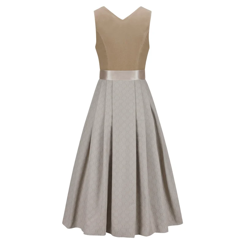 Samtdirndl Johanna Taupe (lang)