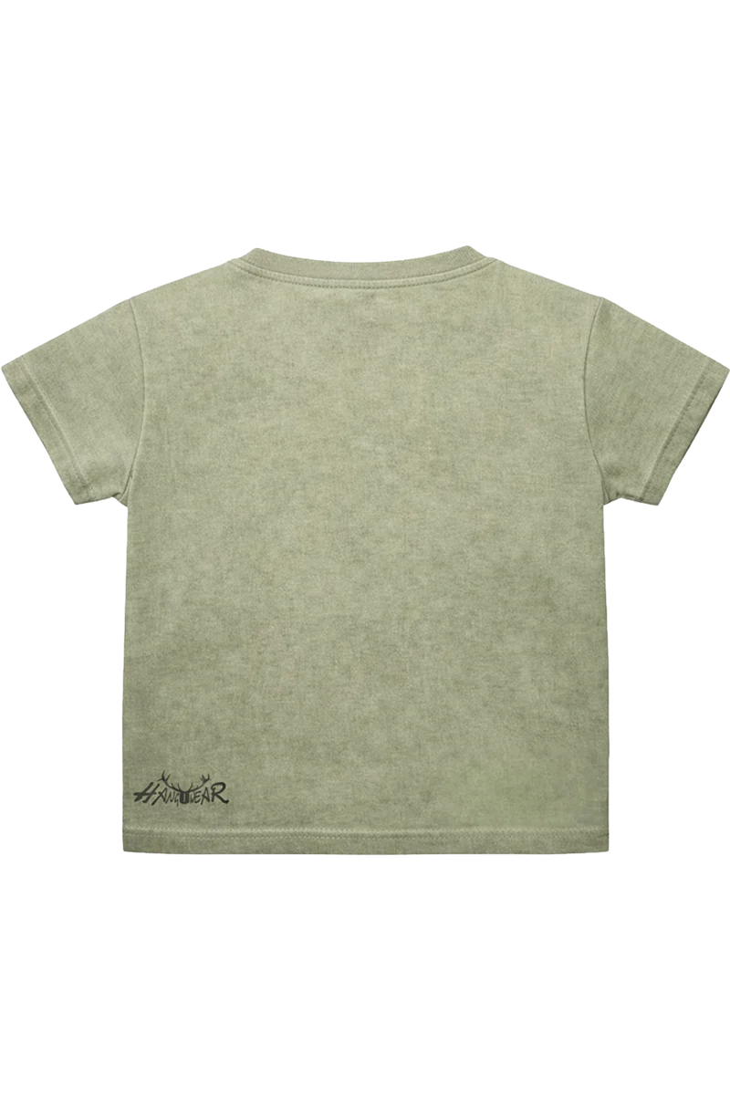Kinder T-Shirt mit 'Dickschädel' - oliv