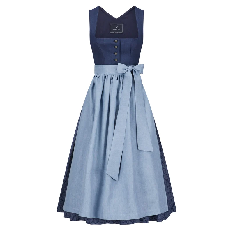 Leinendirndl Nele Blau (lang)