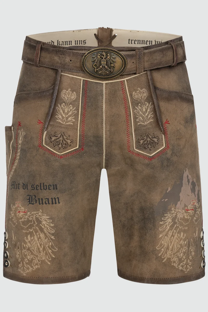 Lederhose FANKERL % mit Gürtel - 666070-000-0007 - Krüger Tream - Herren Lederhose